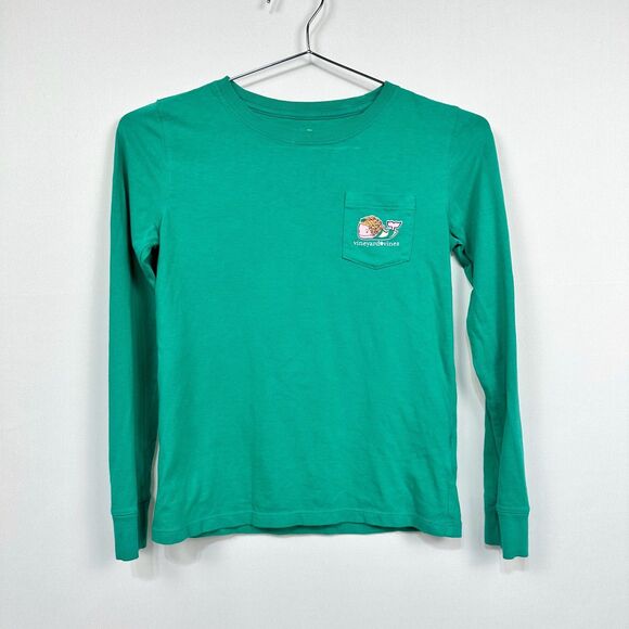 Vineyard Vines Happy St. Paddy's Day St. Patricks Day Green Long Sleeve Girls 10 - Picture 1 of 4